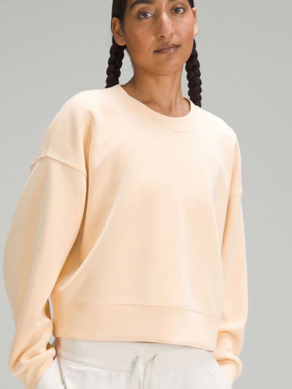 NWT Lululemon Softstreme Perfectly
Oversized Cropped Crew size 10 Summer Glow